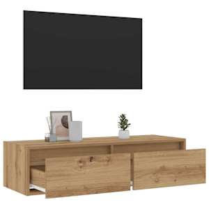 TV skříňka s LED osvětlením dub artisan 100X35,5x25 cm - obrázek 5