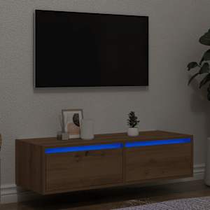 TV skříňka s LED osvětlením dub artisan 100X35,5x25 cm - obrázek 1