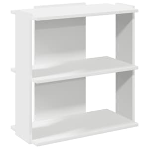 vidaXL raamaturiiul 3-korruseline valge 60x30x60 cm ehituspuit