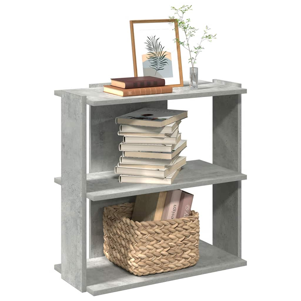 vidaXL Bücherregal 3 Böden Betongrau 60x30x60 cm Holzwerkstoff