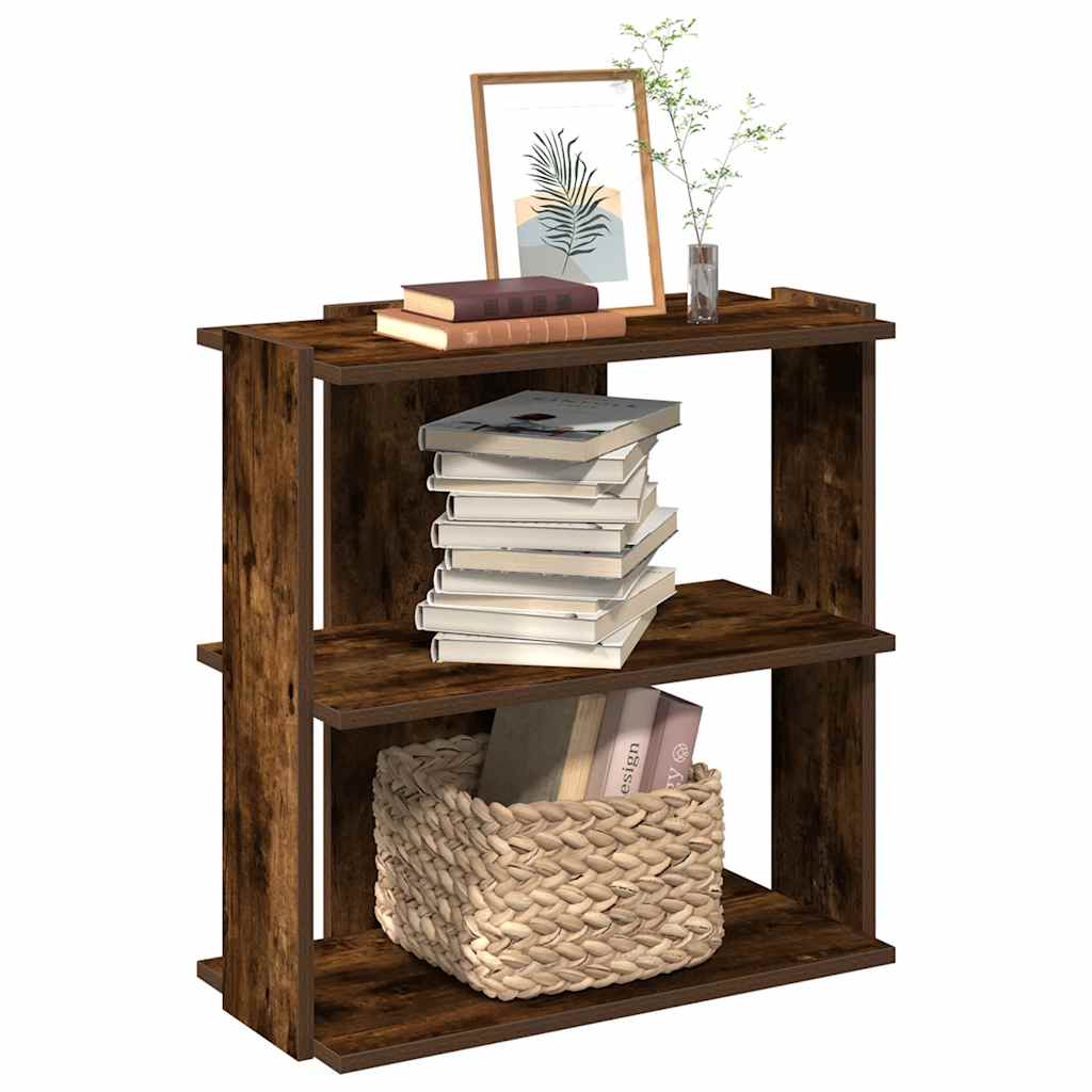 vidaXL Bibliotecă 3 niveluri stejar fumuriu 60x30x60 cm lemn prelucrat