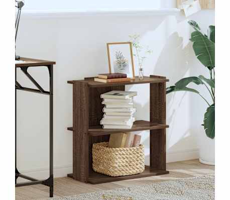 vidaXL Knygų spinta, 3 auk&scaron;tų, ruda, 60x30x60cm, apdirbta mediena