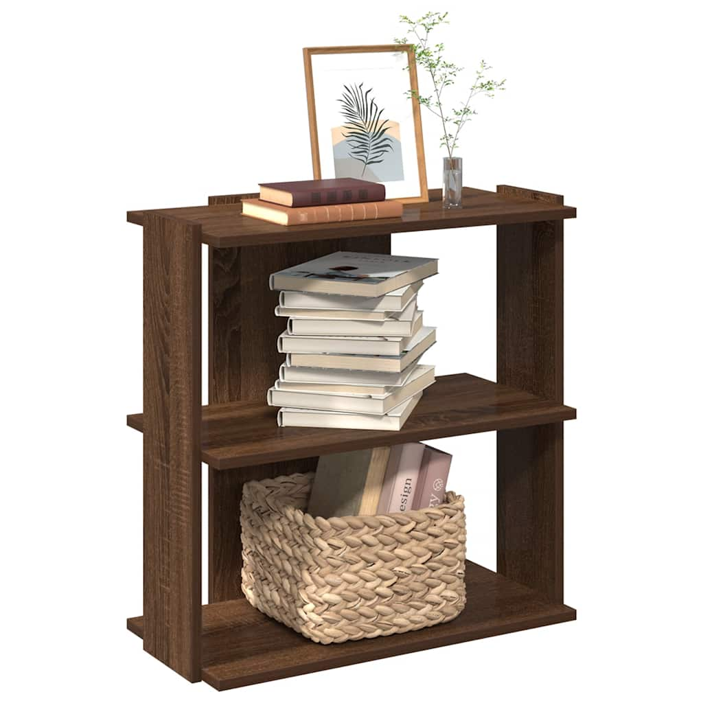 vidaXL Bücherregal 3 Böden Braun Eichen-Optik 60x30x60cm Holzwerkstoff