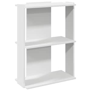 Knihovna se 3 policemi bílá 60x30x80 cm kompozit - obrázek 2