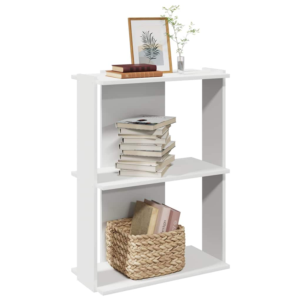 vidaXL Bücherregal 3 Böden Weiß 60x30x80 cm Holzwerkstoff