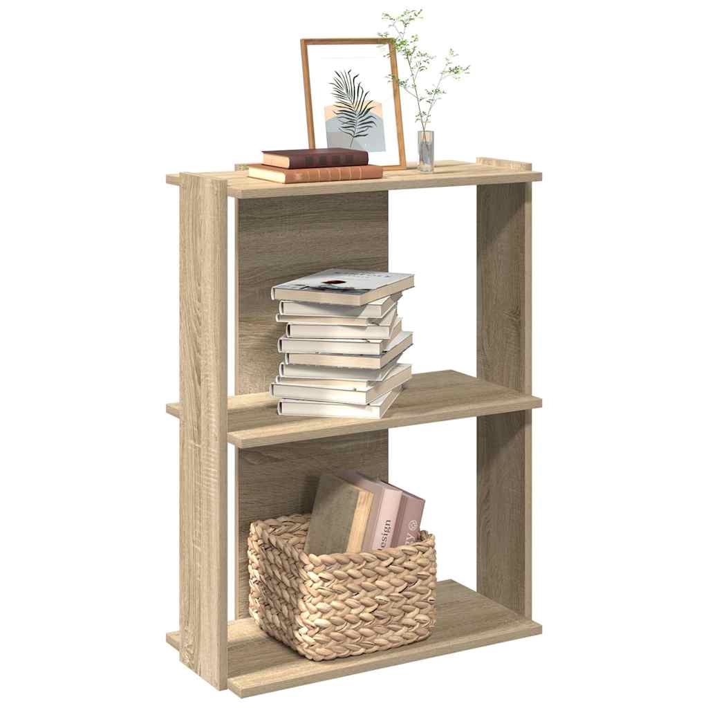 vidaXL Bücherregal 3 Böden Sonoma-Eiche 60x30x80 cm Holzwerkstoff