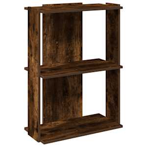 vidaXL raamaturiiul 3 korrust, suitsutamm, 60x30x80 cm, tehispuit