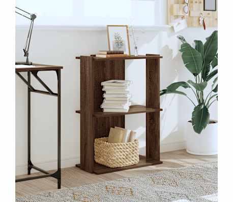 vidaXL B&uuml;cherregal 3 B&ouml;den Braun Eichen-Optik 60x30x80cm Holzwerkstoff