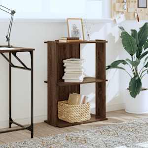 vidaXL B&uuml;cherregal 3 B&ouml;den Braun Eichen-Optik 60x30x80cm Holzwerkstoff