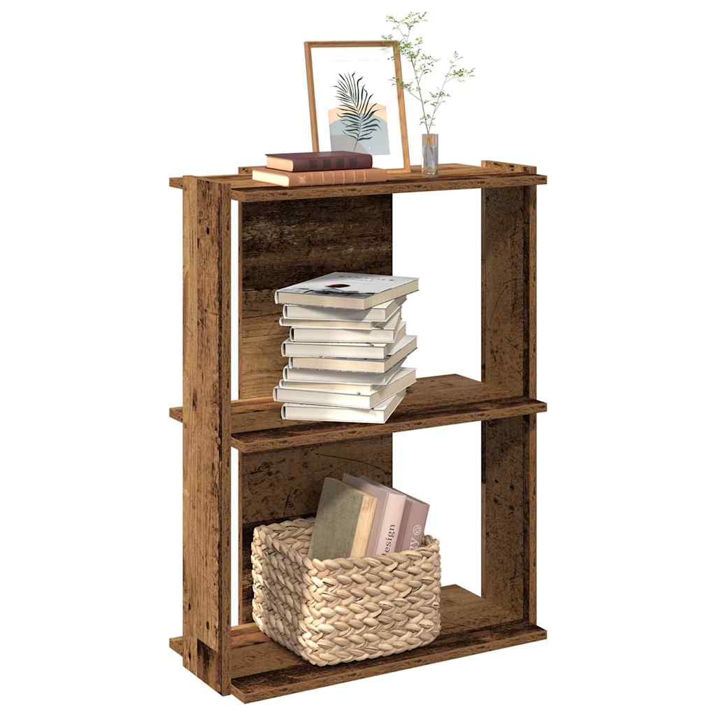 vidaXL Bücherregal 3 Böden Altholz-Optik 60x30x80 cm Holzwerkstoff