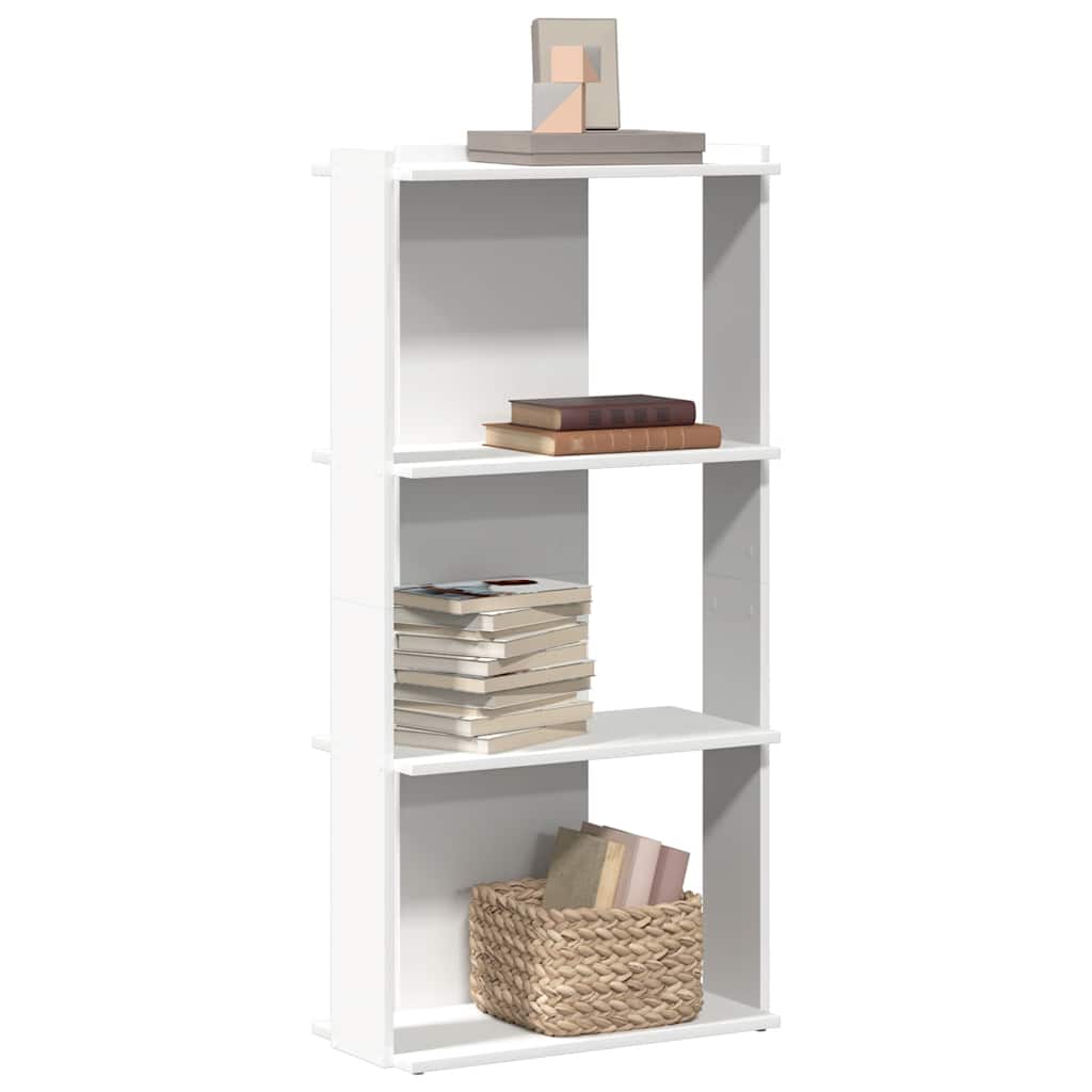 vidaXL Bücherregal 3 Böden Weiß 60x30x120 cm Holzwerkstoff