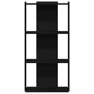 Knihovna se 3 policemi černá 60 x 30 x 120 cm kompozitní dřevo - obrázek 4