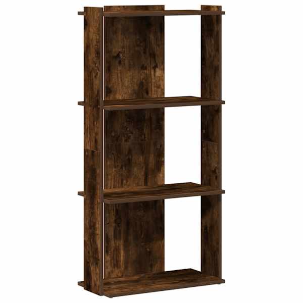 vidaXL raamaturiiul 3 korrust, suitsutamm, 60x30x120 cm, tehispuit