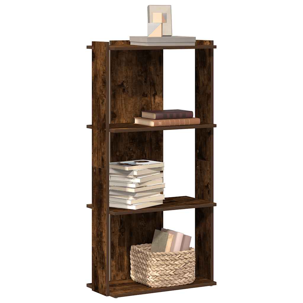 vidaXL Bücherregal 3 Böden Räuchereiche 60x30x120 cm Holzwerkstoff