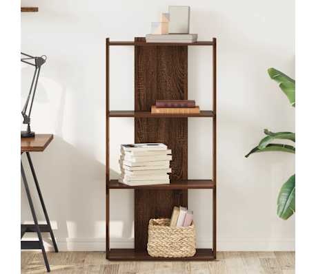 vidaXL 3-poziomowy regał na książki, brązowy dąb, 60x30x120 cm