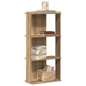 Knihovna se 3 policemi dub artisan 60x30x120 cm kompozit - obrázek 1