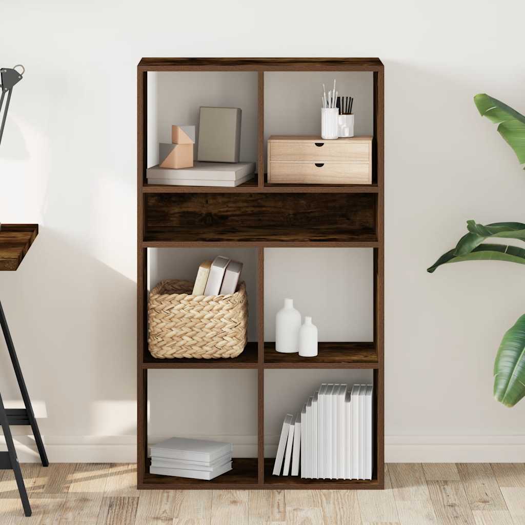 vidaXL Boekenkast 66x31x112 cm bewerkt hout gerookt eikenkleurig afbeelding