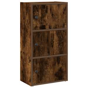 vidaXL raamatualus, suitsutatud tamm, 40x24x77 cm, tehispuit