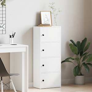 vidaXL Knjižna omara bela 40x24x102 cm inženirski les