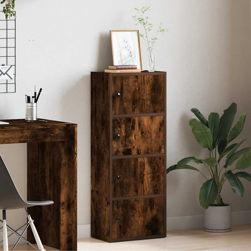 vidaXL Boekenkast 40x24x102 cm bewerkt hout gerookt eikenkleurig afbeelding