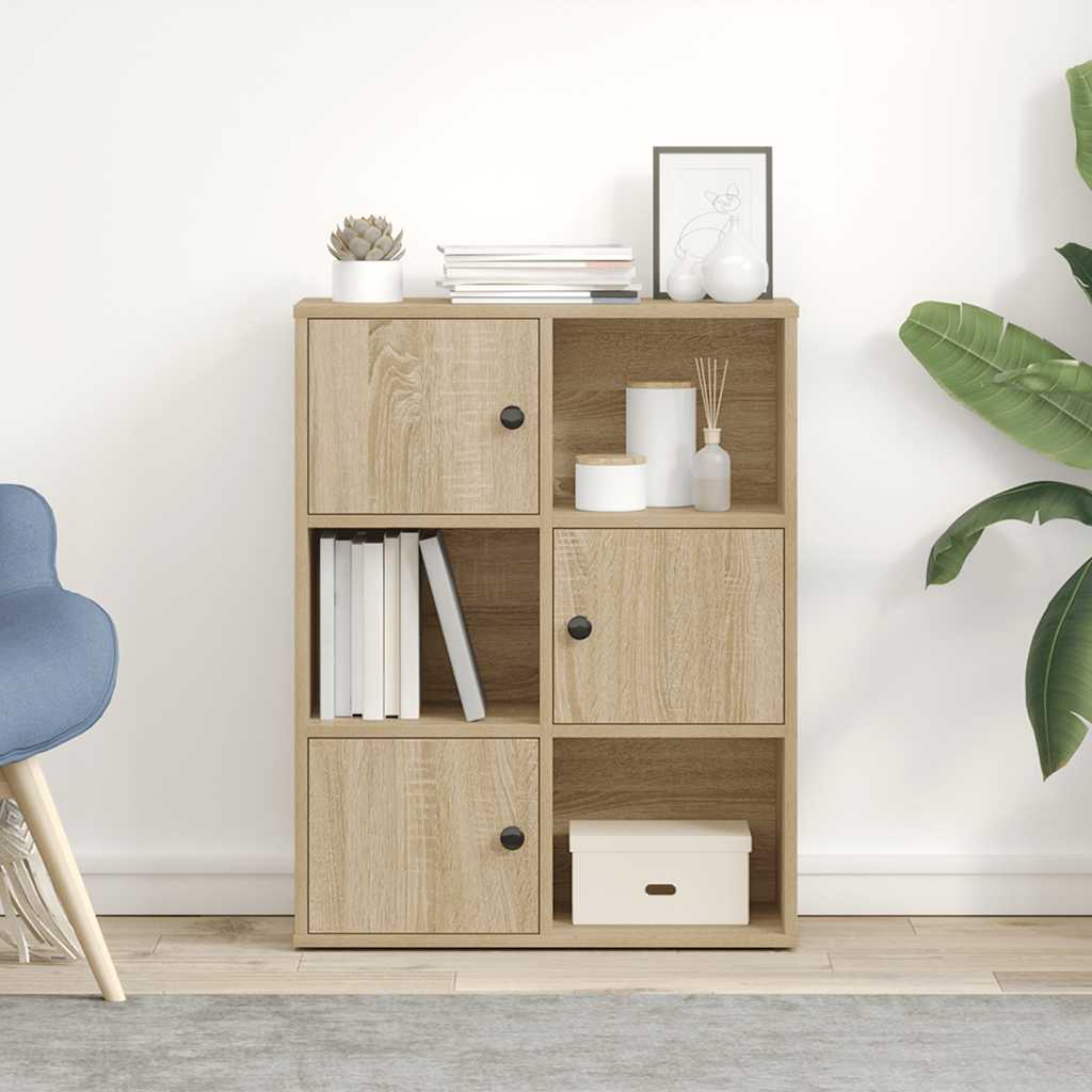 vidaXL Knižnica dub sonoma 60x24x76,5 cm kompozitné drevo