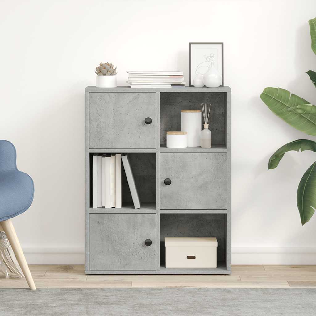 vidaXL Boekenkast 60x24x76,5 cm bewerkt hout betongrijs afbeelding