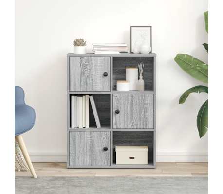 vidaXL Biblioth&egrave;que sonoma gris 60x24x76,5 cm bois d'ing&eacute;nierie