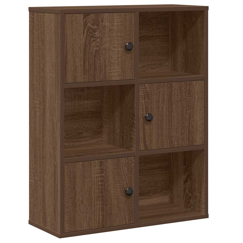 vidaXL Knihovna hnědý dub 60x24x76,5 cm kompozitní dřevo