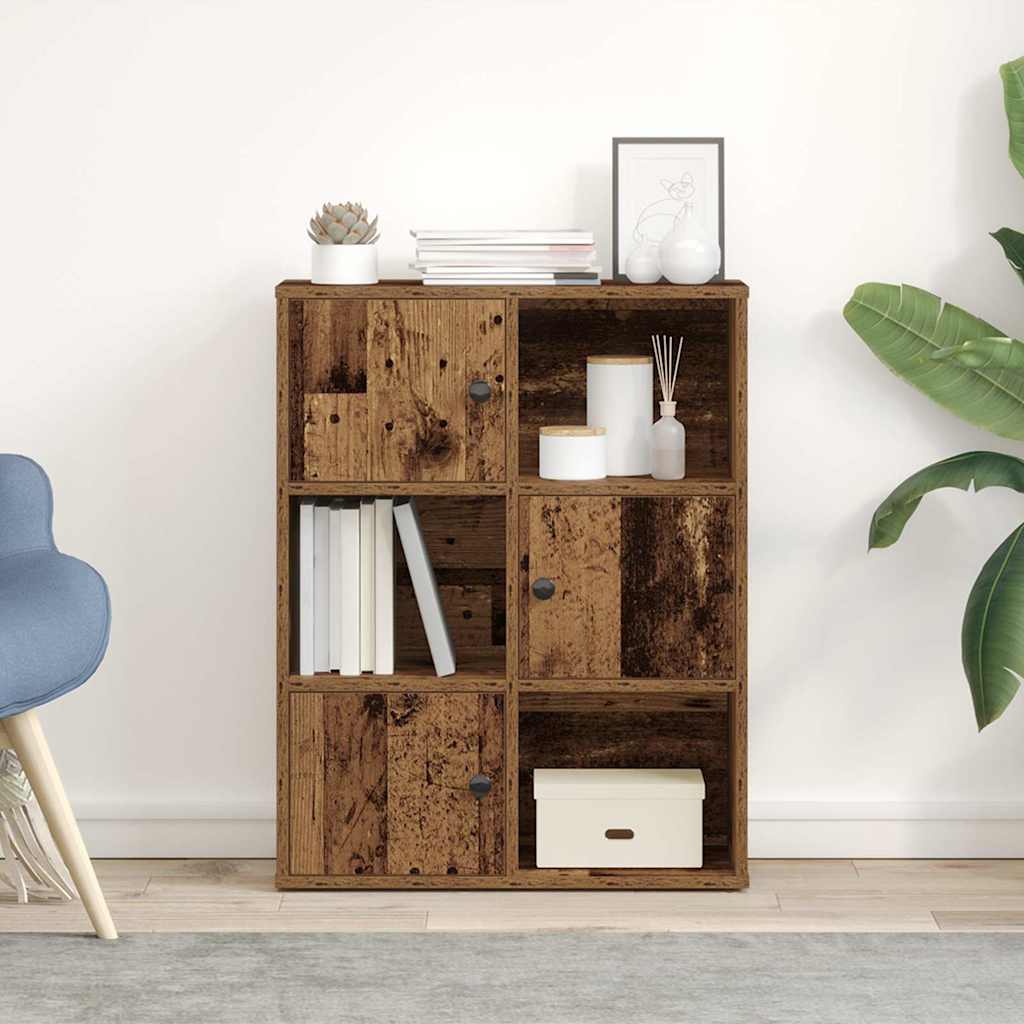 vidaXL Boekenkast 60x24x76,5 cm bewerkt hout oud houtkleurig afbeelding