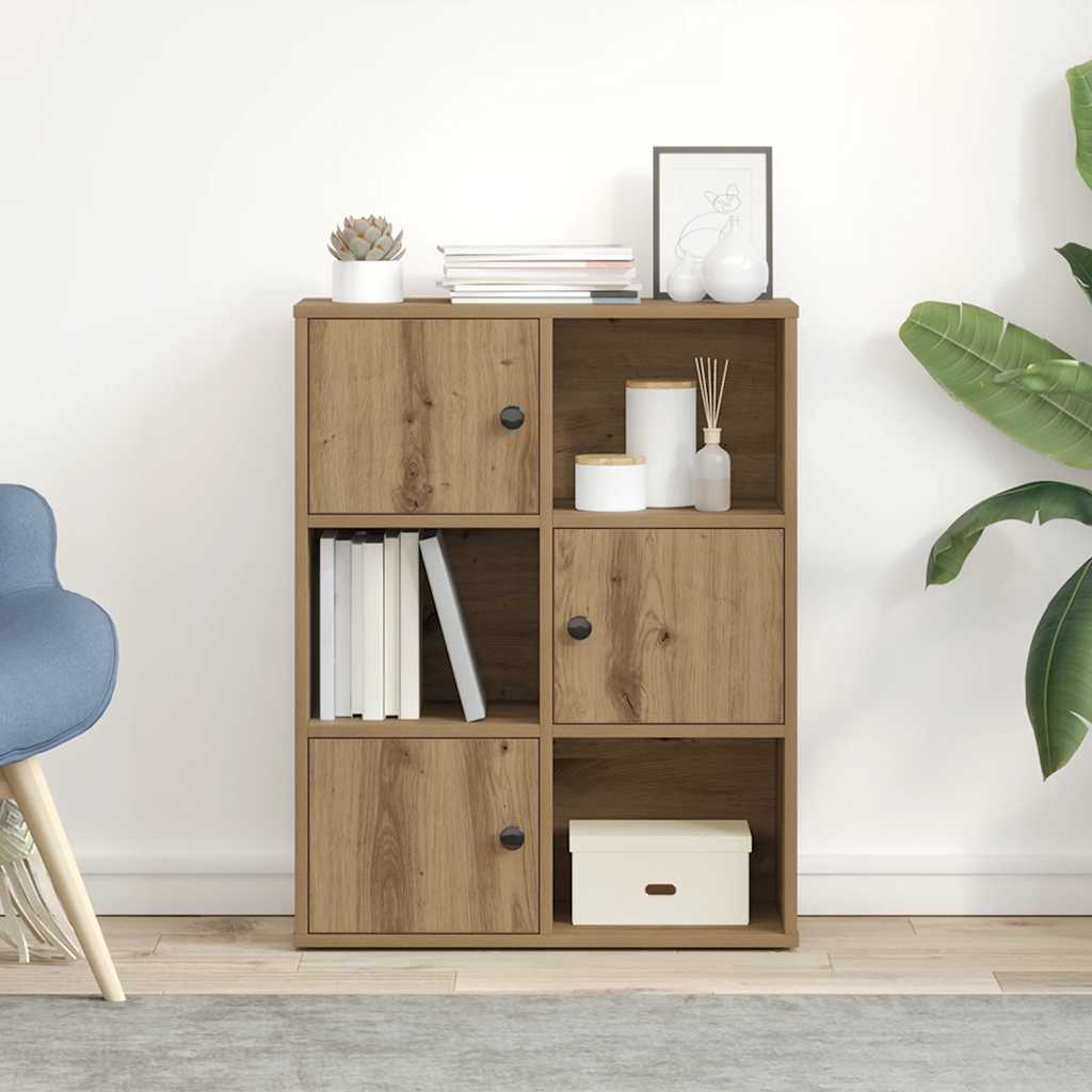 vidaXL Boekenkast 60x24x76,5 cm bewerkt hout artisanaal eikenkleurig afbeelding