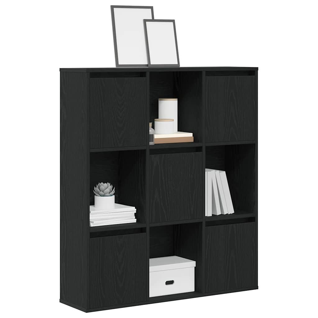 vidaXL Bücherregal Schwarz Eichen-Optik 89x24x101,5 cm Holzwerkstoff