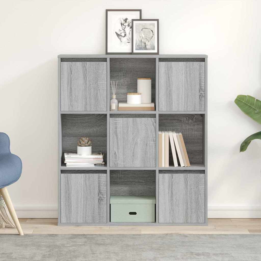 vidaXL Boekenkast 89x24x101,5 cm bewerkt hout grijs sonoma eikenkleur