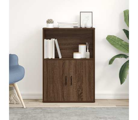 vidaXL Boekenkast 60x24x85 cm bewerkt hout bruin eikenkleurig