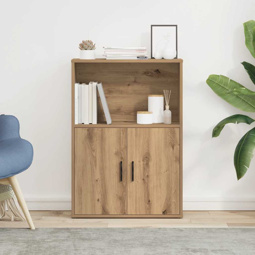 vidaXL Boekenkast 60x24x85 cm bewerkt hout artisanaal eikenkleurig