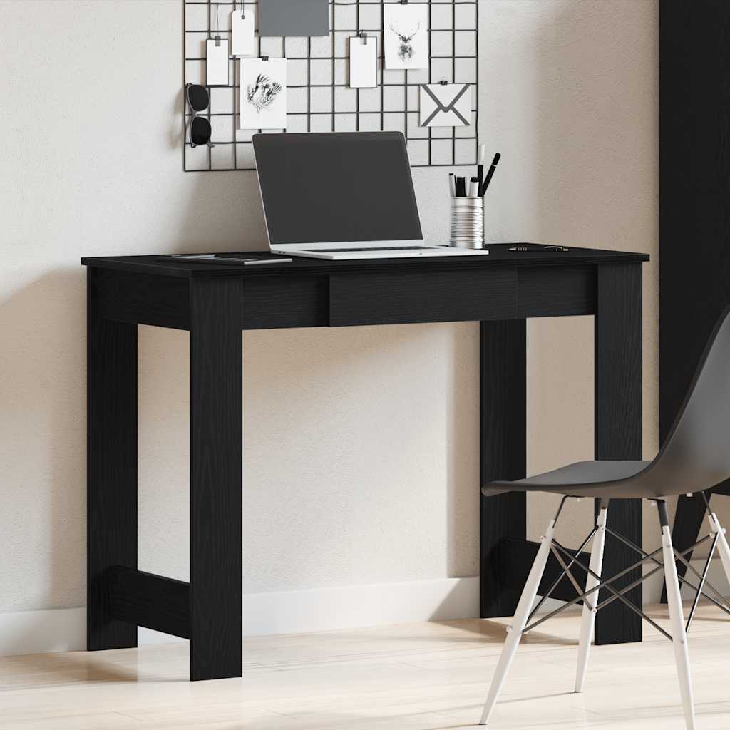 vidaXL Bureau 100x45x75 cm bewerkt hout zwart afbeelding