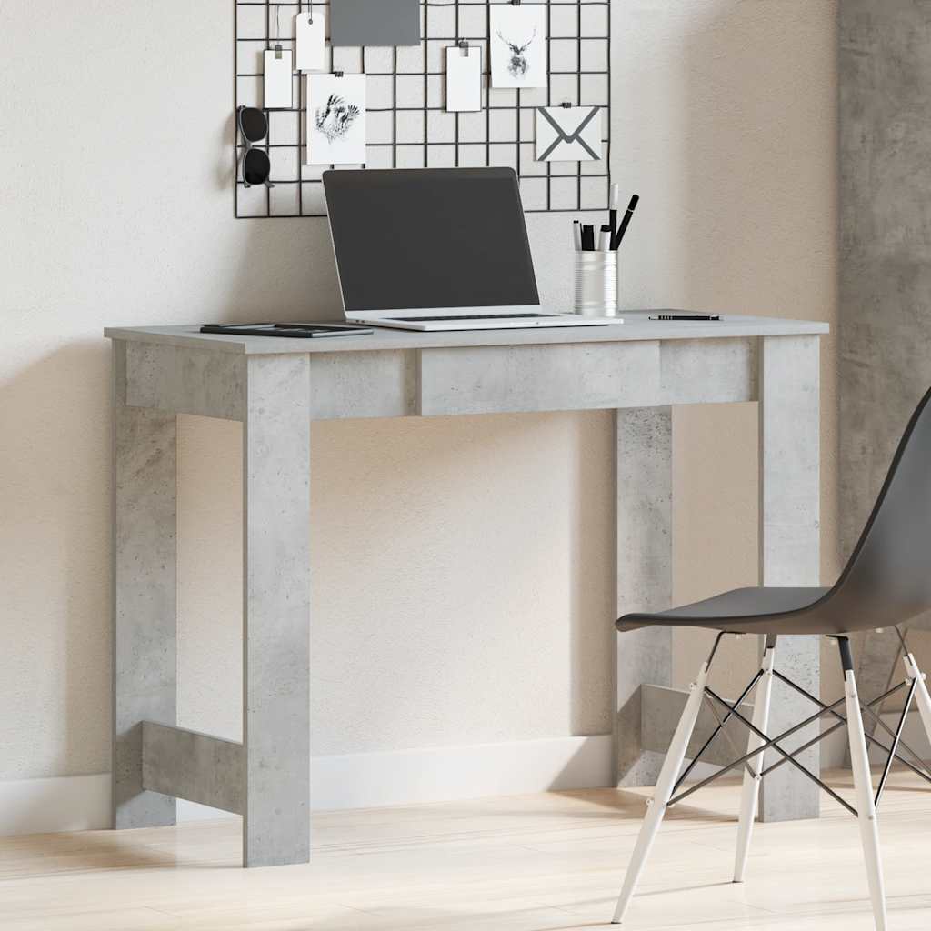vidaXL Bureau 100x45x75 cm bewerkt hout betongrijs afbeelding