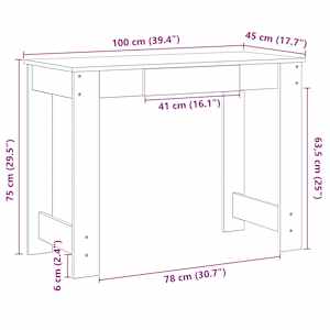 Psací stůl kouřový dub 100x45x75 cm dřevotříska - obrázek 10