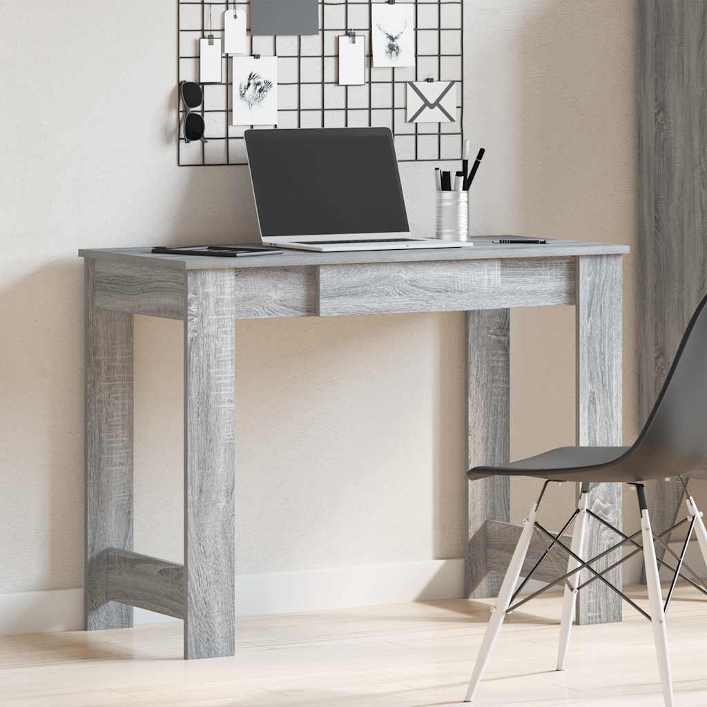 vidaXL Työpöytä harmaa Sonoma 100x45x75 cm tekninen puu