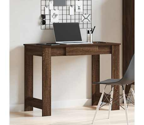 vidaXL Birou Stejar maro 100x45x75 cm Lemn prelucrat