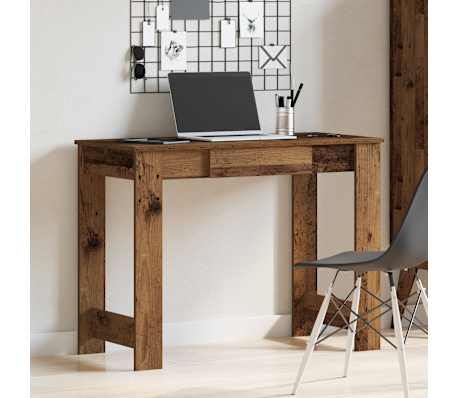 vidaXL rakstāmgalds, veca koka, 100x45x75 cm, skaidu plāksne