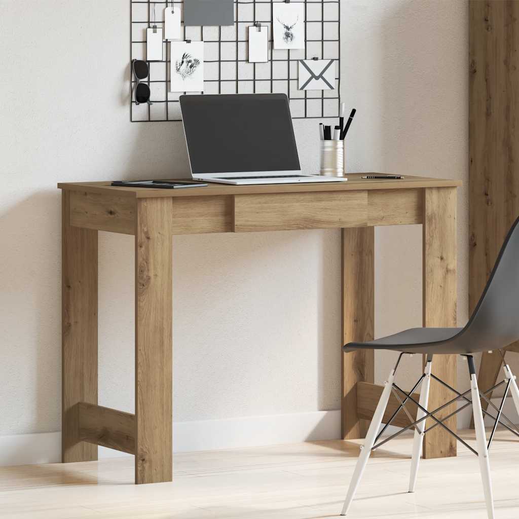 vidaXL kézműves tölgy színű szerelt fa íróasztal 100x45x75 cm