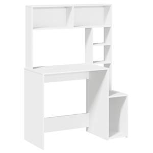 vidaXL riiulitega kirjutuslaud Valge 100x45x140 cm Engineered Wood