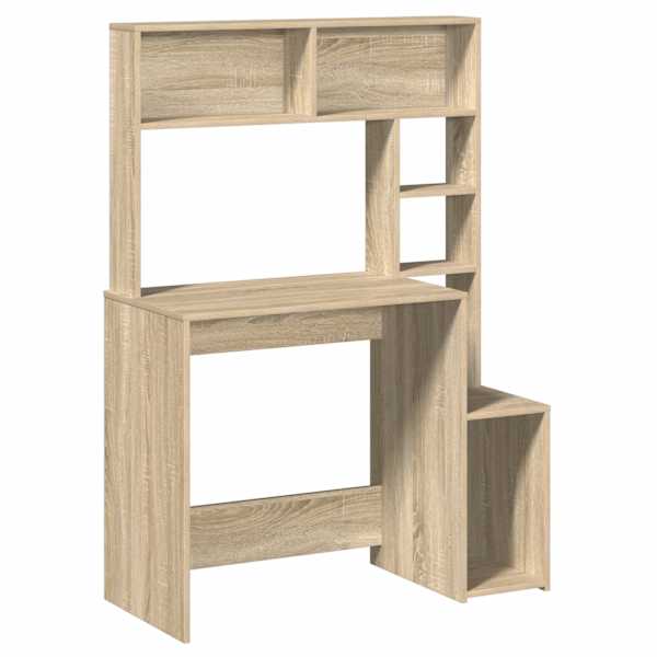 vidaXL riiulitega kirjutuslaud, Sonoma tamm, 100x45x140 cm, tehispuit