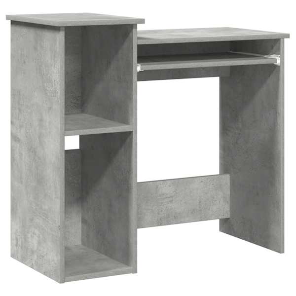 vidaXL riiulitega kirjutuslaud, betoonhall, 84x40x78 cm, tehispuit