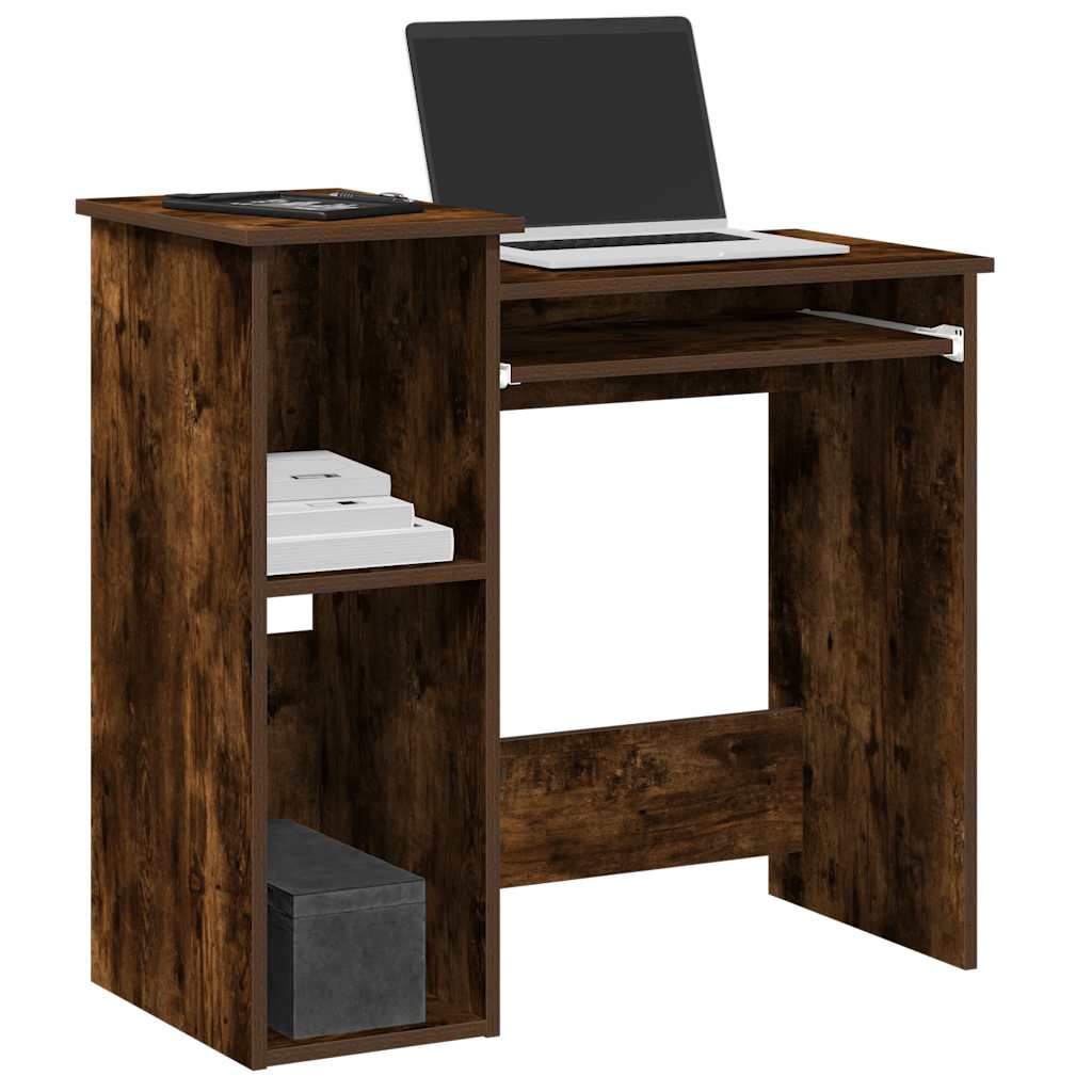 vidaXL Schreibtisch mit Regal Räuchereiche 84x40x78 cm Holzwerkstoff