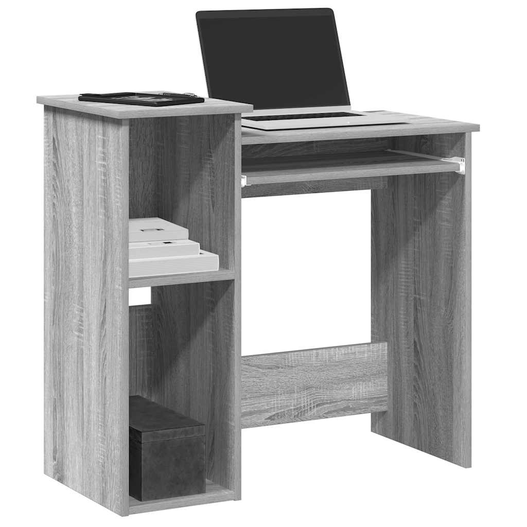 vidaXL Schreibtisch mit Regal Grau Sonoma 84x40x78 cm Holzwerkstoff