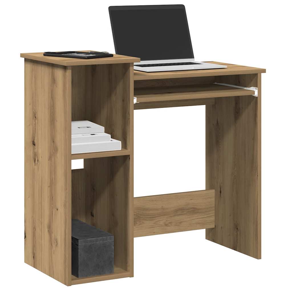 vidaXL Schreibtisch mit Regal Artisan-Eiche 84x40x78cm Holzwerkstoff