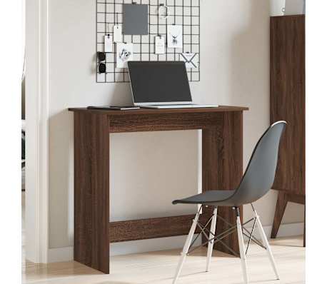 vidaXL Ra&scaron;omasis stalas, ruda ąžuolo, 80x40x75cm, apdirbta mediena