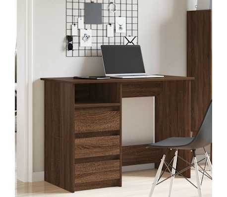 vidaXL Desk Brown Oak 102x50x75 cm Engineered Wood