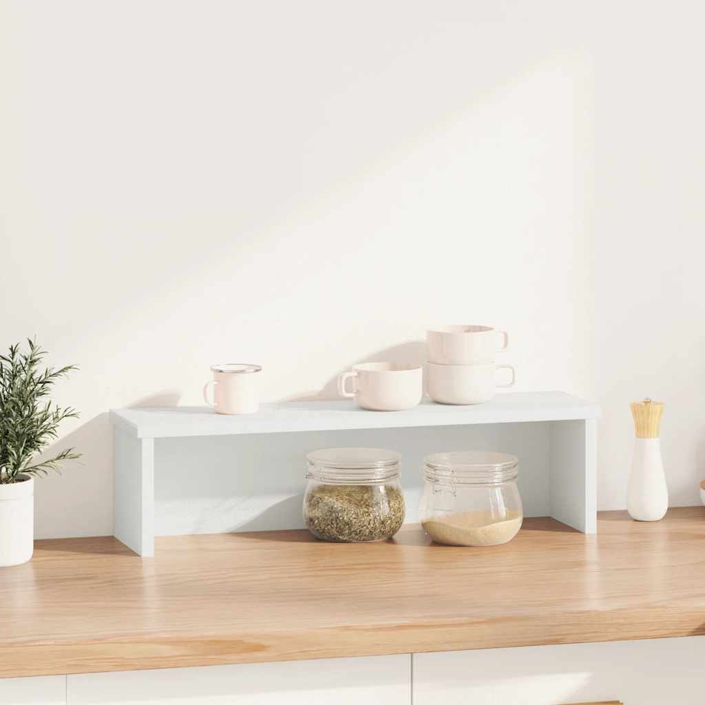 vidaXL Keukenrek stapelbaar 50x15x16 cm bewerkt hout wit afbeelding